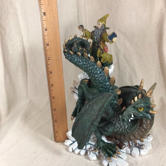 The Mystical Wizard Dragon Figurine Fantasy Mythical Fantasy Art Deco - Picture 7 of 9